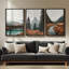 Art mural encadré sur toile, rétro muraux abstraits pour chambre à coucher-1050295064-1050295066