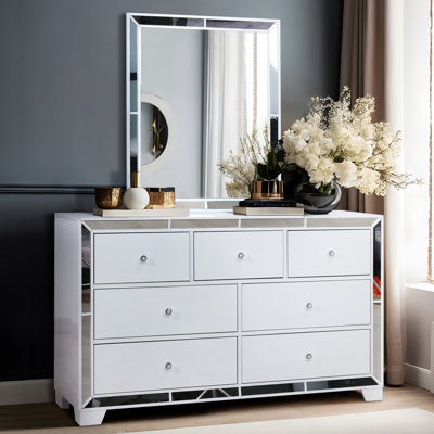 Commode double 7 tiroirs avec miroir Fazeley