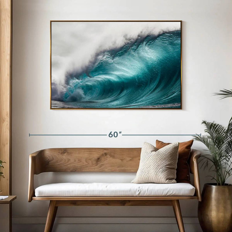 Mammoth Wave, 46 po x 31 po, Cadre flottant doré