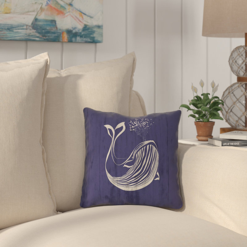 Katelyn Smith Whale 100% Cotton Pillow Cover, 14 po x 14 po
