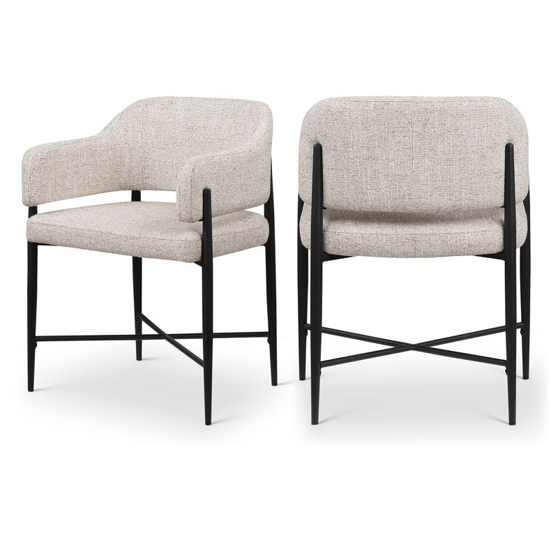 Jacenta Fabric Dining Chair, Beige Polyester Fabric