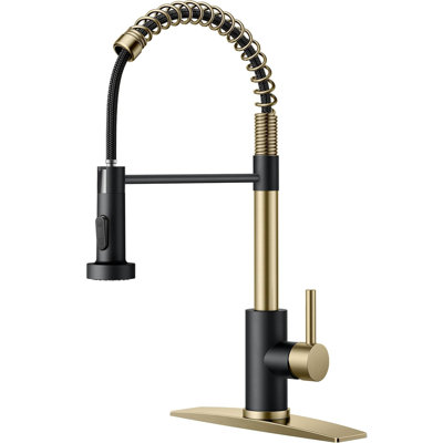 Single Handle Kitchen Faucet with Pull Down Sprayer, Stainless Steel Utility Sink Faucet for RV Laundry Utility Room