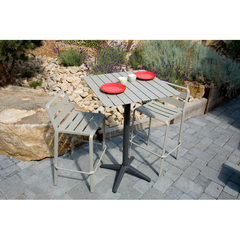 Reiban Folding Aluminium Bar Table, stone grey