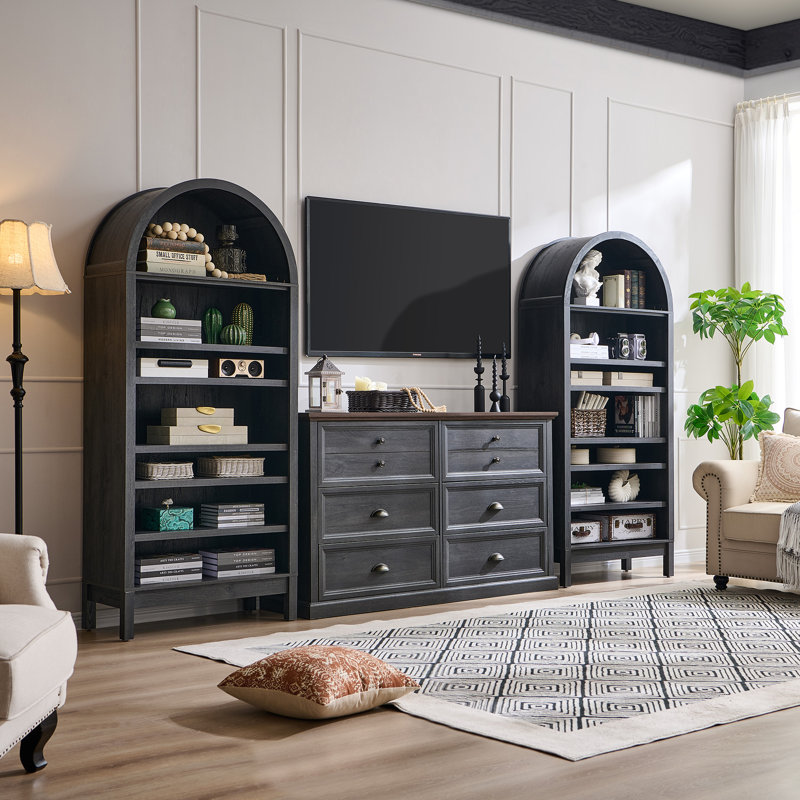 71" Tall Arched Shoe Storage Cabinet, 7 Tiers 28 Pairs Wooden Shoe Rack with 3 Adjustable Shelves, Grey