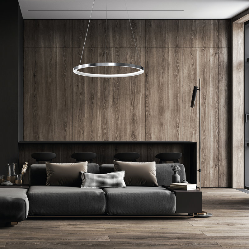 Rotonda 1 - Light Silver LED Geometric Pendant