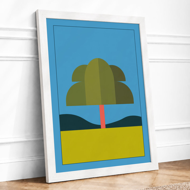 Tree Geometric - Print, A4 - 29.7 x 21.0 cm, White