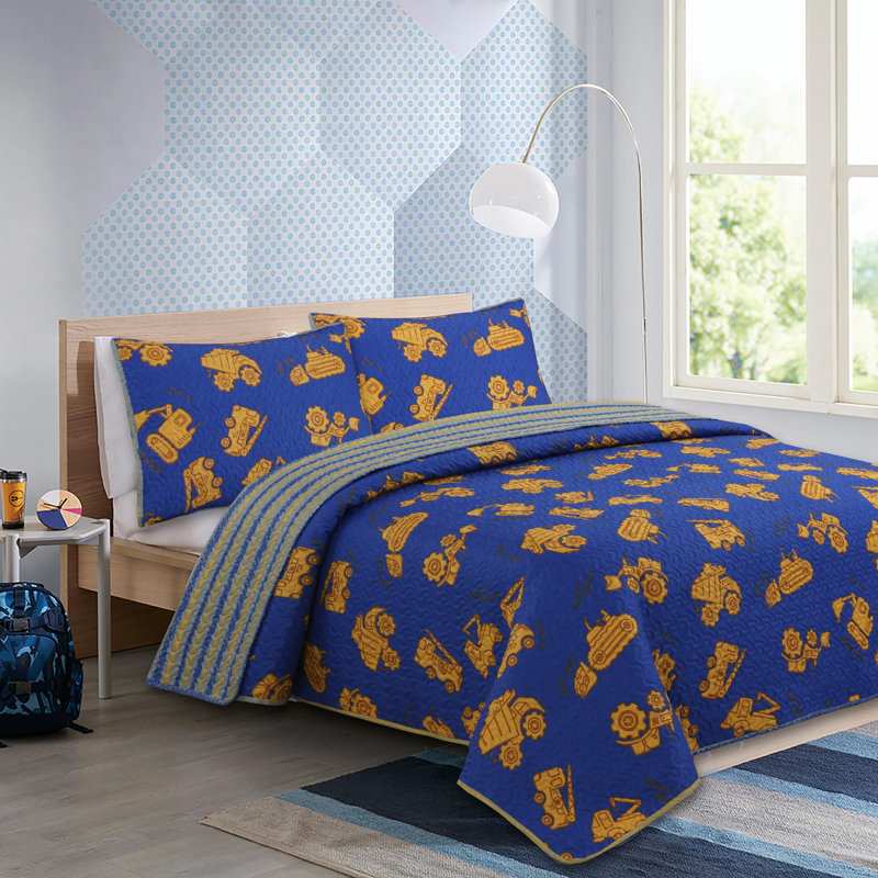 Rasheed Polyester Abstract Quilt, Full Quilt + 3 Standard Shams
