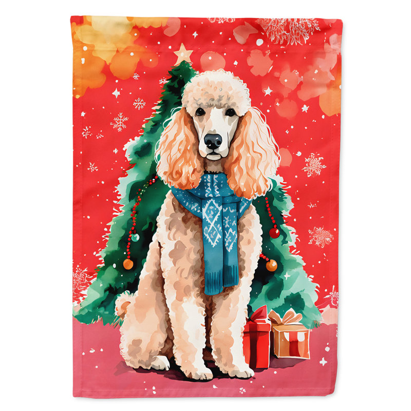 Drapeau de Noël caniche, H 40 po x l 28 po