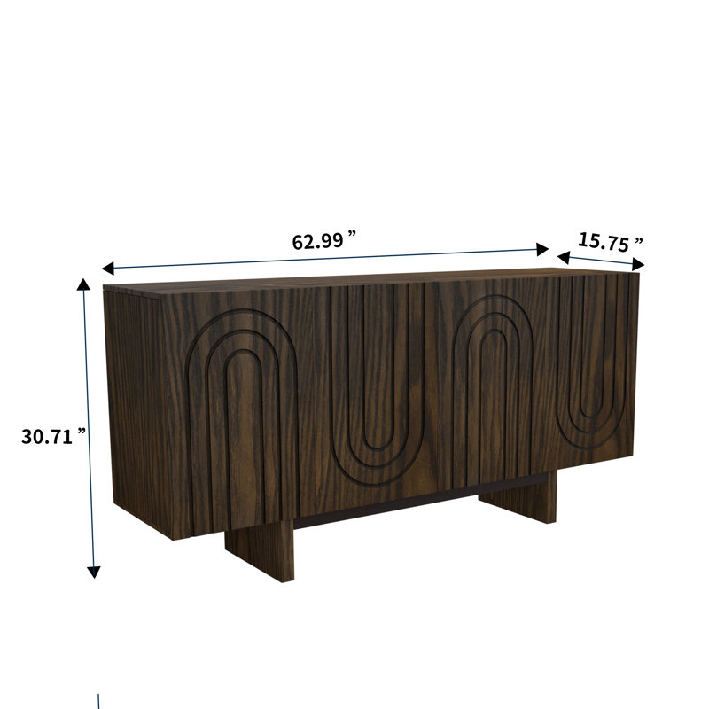 Buffet moderne en bois Deantre, Brun