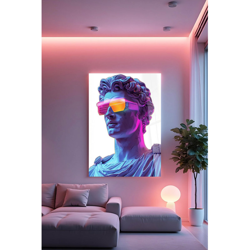 Superbe peinture murale en verre trempé 27,6 po x 39,4 po | 100% verre trempé, épaisseur: 0,16 pouce | Décoration élégante pour le salon ou le bureau, durable et facile à nettoyer, idée de cadeau parfaite