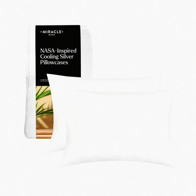 CoolSilver Lyocell Pillowcase Set - Luxe Thermoregulating 2 Pack White, Cali Miracle Clean, 300-Thread-Count Ultra-Breathable Protector.