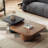 Medieval-style wooden square coffee table