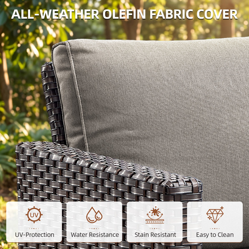 Kaelahni 74" Wide Powder Coated Steel Outdoor Patio Sofa, Gray