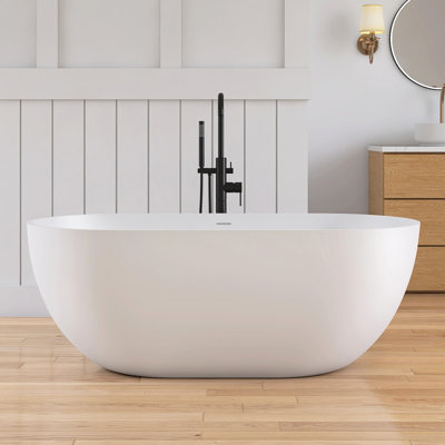 Forma MEDUNJESS 59'' Freestanding Tub Solid Surface Freestanding Soaking Bathtub