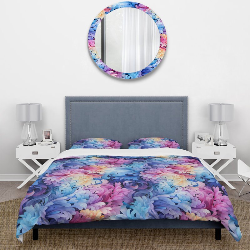 Ensemble de housse de couette Watercolor Charm Paisley, Housse de couette pour grand lit et 2 taies décor