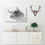 Stone Statue of a Bull in Abstract - Wrapped Canvas Drawing - Wrapped Canvas-55339178