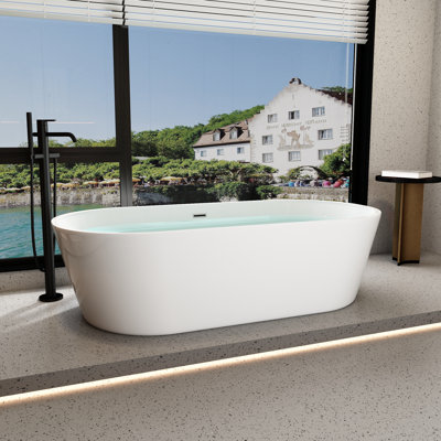 59'' x 31'' Freestanding Soaking Acrylic Bathtub