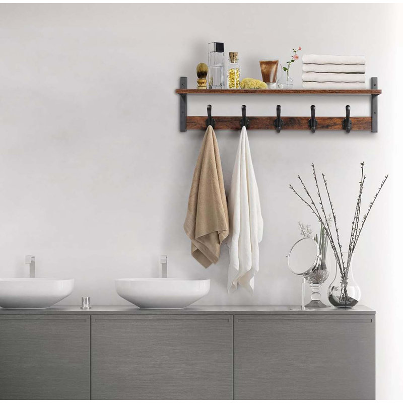 Portemanteaux mural Wimmer Wall, Brun rustique