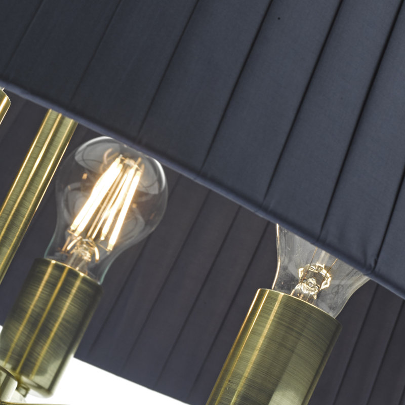 Berkshire 4 - Light Drum Chandelier, Satin Brass, Blue