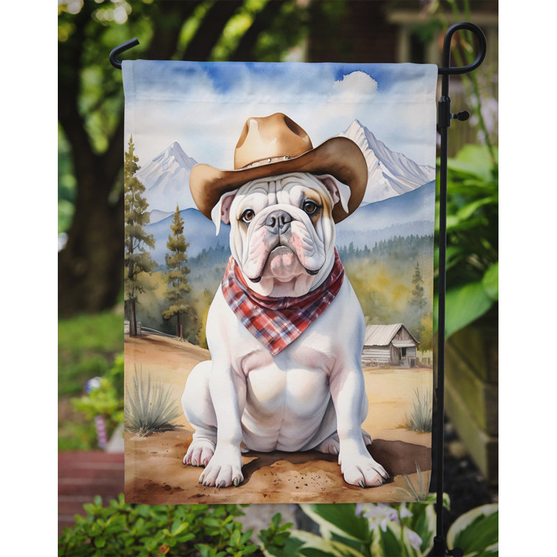 Drapeau Cowboy Welcome Garden, Bouledogue anglais rouge