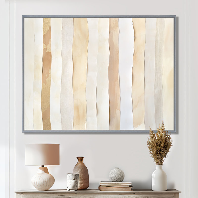 Abstract Wave Wall Art, Abstract Coastal Waves, Ocean Canvas Decor, Encadrement argenté, H 12 po x l 20 po