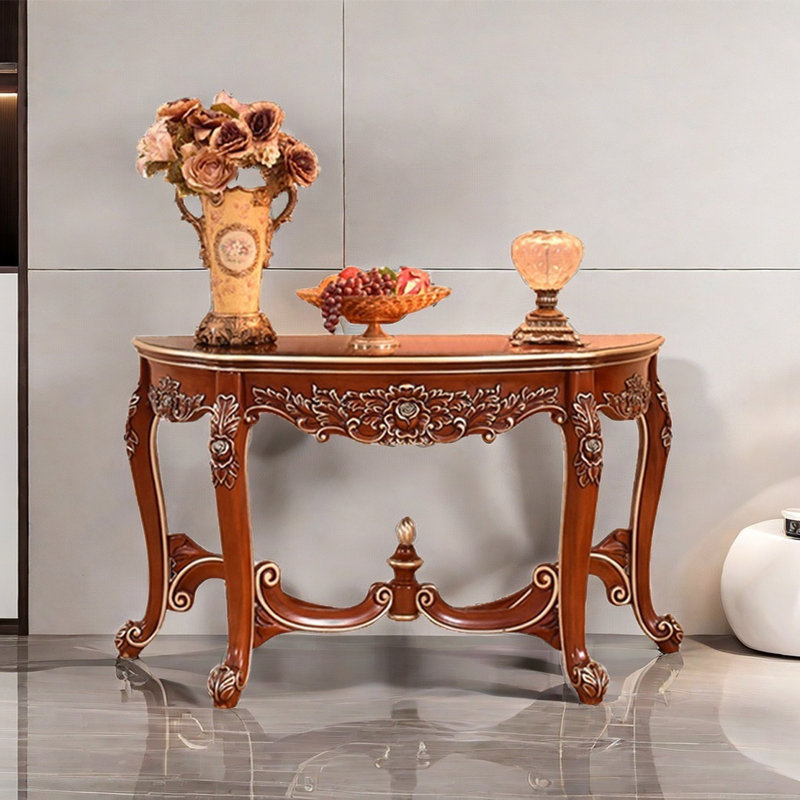 Retro Elegant Solid Wood Console Table, 32.68" H x 57.09" W x 18.5" D