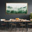 «Woodland Forest Landscape Green Mountain Mist Forest Nature Landscape», reproduction d'art sur toile-111176215-98042545