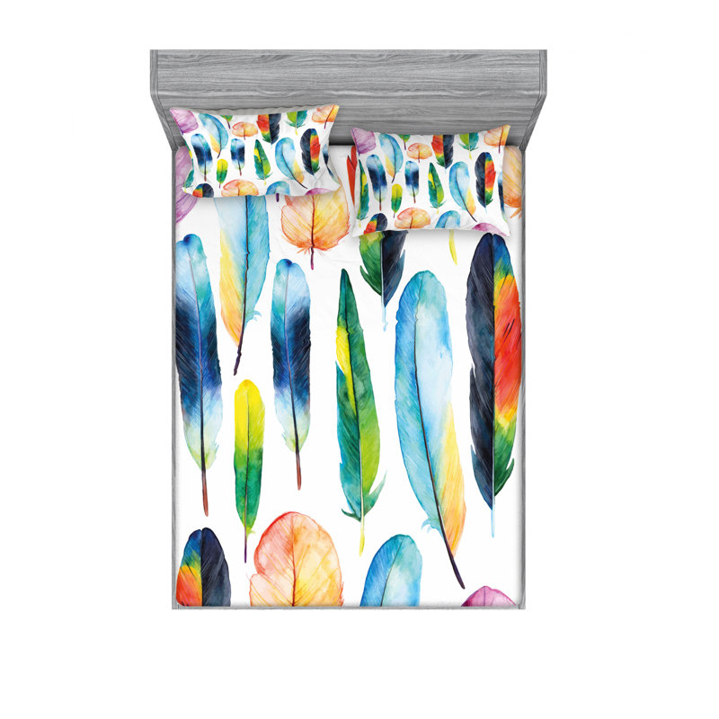 Ensemble de draps à main plumes, Ensemble de drap pour grand lit avec drap-housse