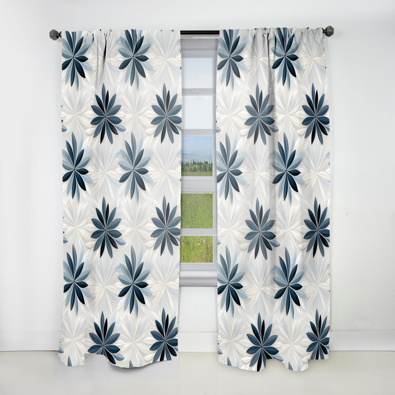 Nordic Tranquility - Rideau géométrique - Velours obscurcissant - 1 panneau, L 52 po x L 120 po