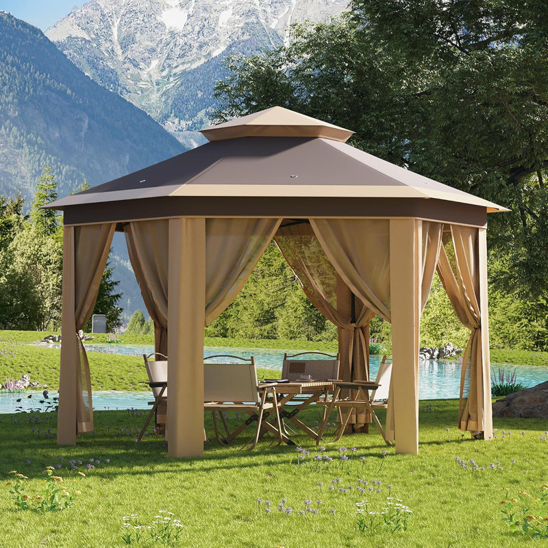 Tente de pavillon escamotable 13x13, Kaki