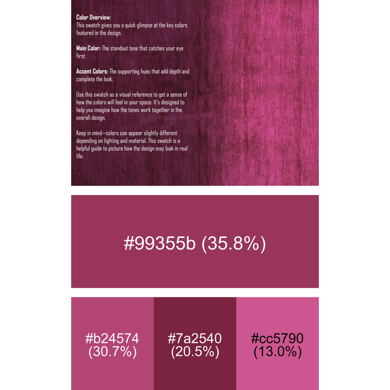 Tapis en laine et polyester tissé à la machine en magenta, Tapis de couloir 2 pi x 5 pi