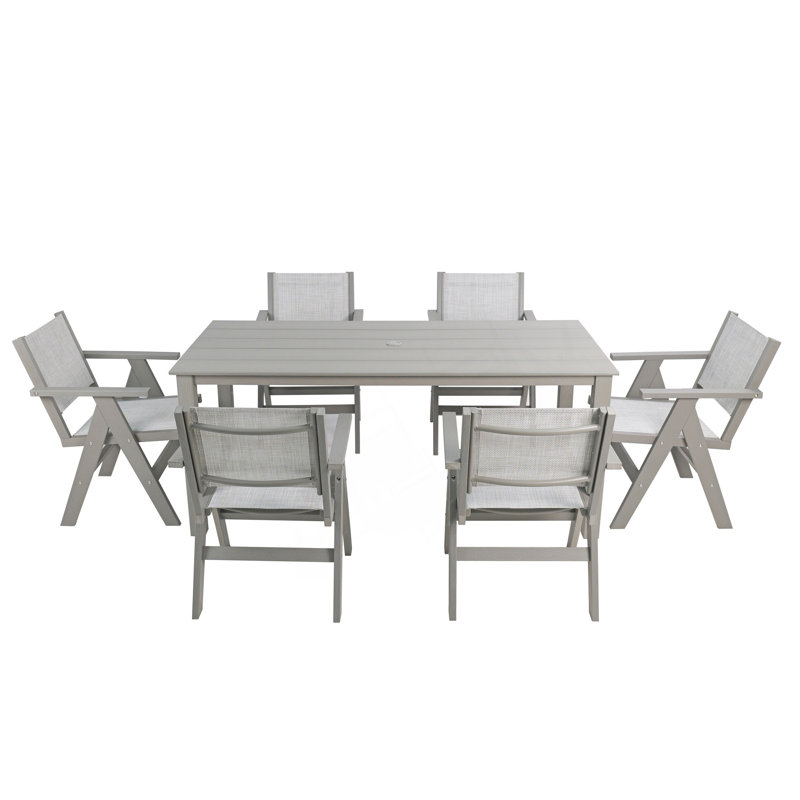 Table de salle à manger d'extérieur, Gris clair