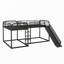 MM Black Twin Over Twin And Full Over Full L-Shaped Bunk Bed With Ladder-571491590
