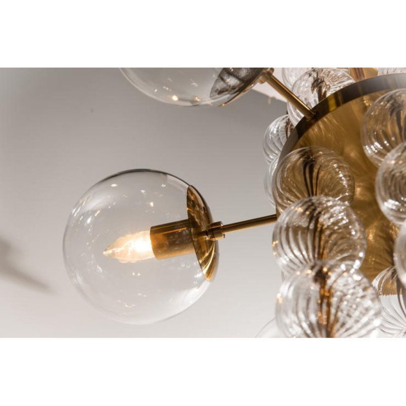 Lustre Madison Murano, Laiton antique, Fumée, 30" Diameter x 40" Height