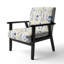 Motif de fleurs côtières neutres - fauteuil rembourré bohémien, fauteuil d'appoint bleu