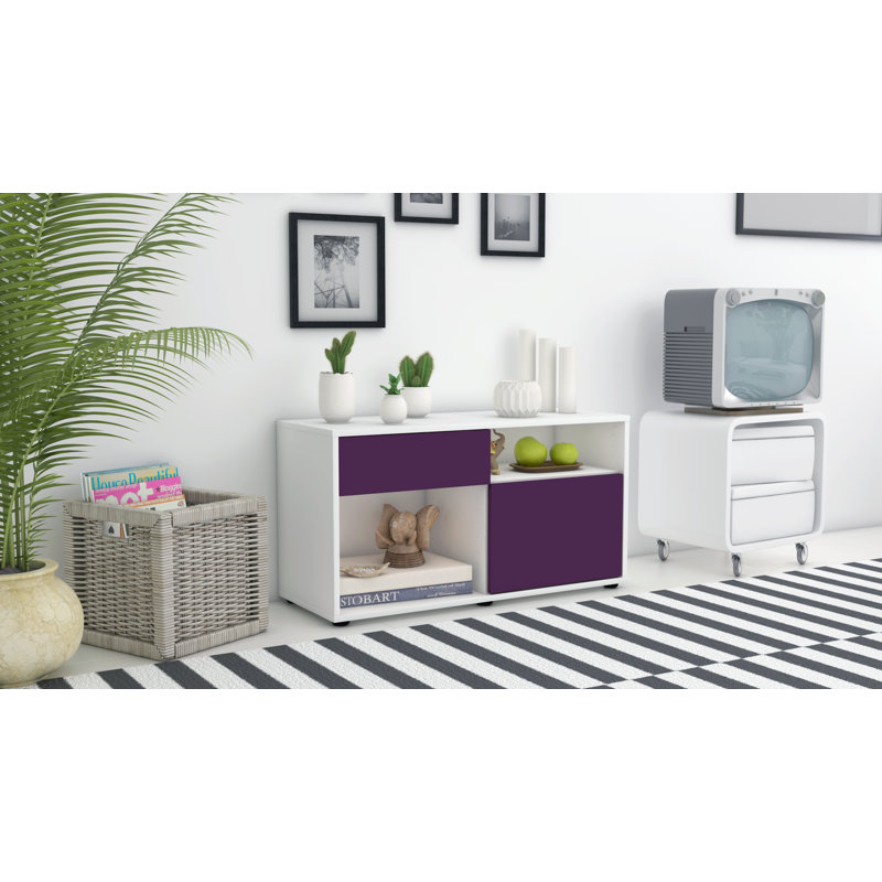 Stephan 92cm W 1 - Drawer Chest of Drawers, Purple / Matte White