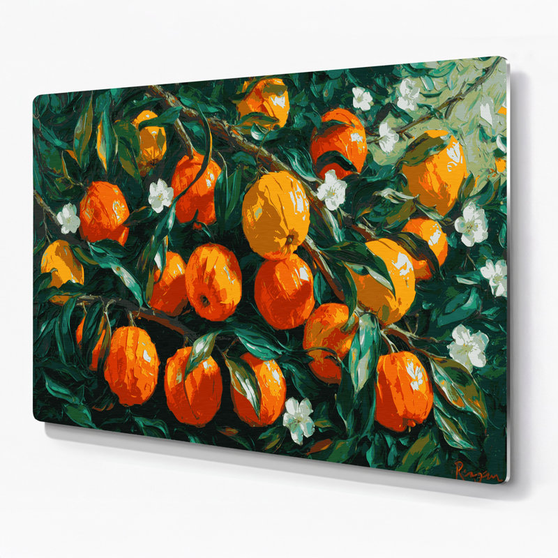 Art mural vert en forme de fruit, H 24 po x l 36 po