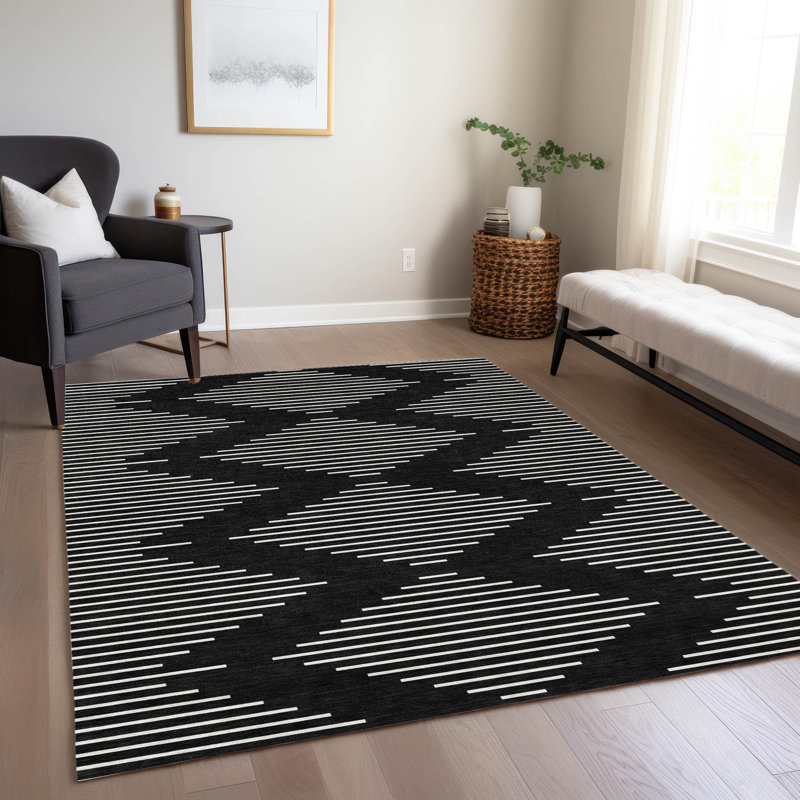 Tapis intérieur / extérieur lavable à la machine Chayden ACN1016, Rectangle 10 pi x 14 pi