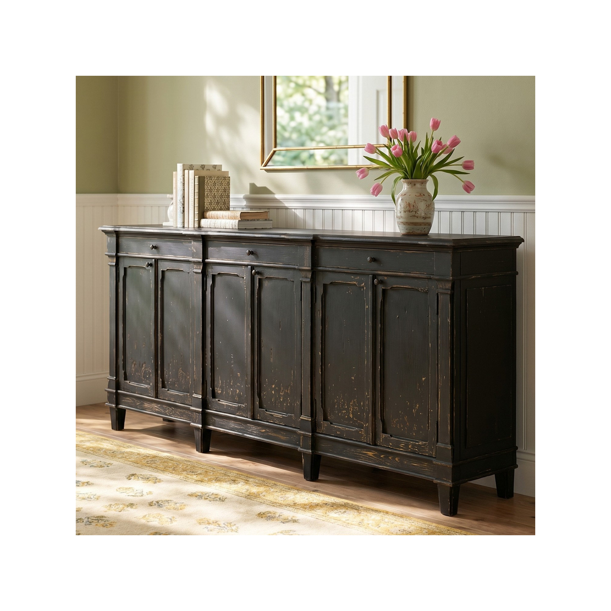 Ellettsville 96.25'' Sideboard, Distressed Black
