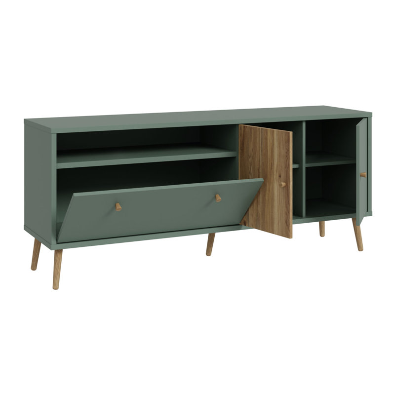 HARLLSON TV Stand for TVs up to 65", Green/Natural