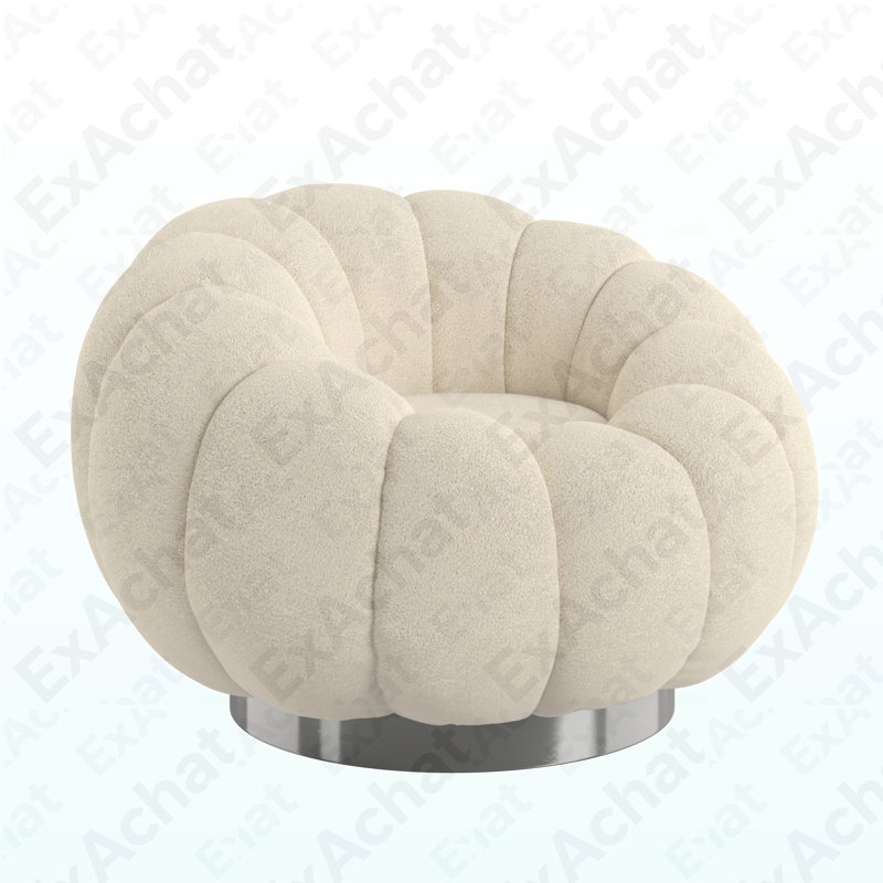 Fauteuil d'appoint pivotant blanc