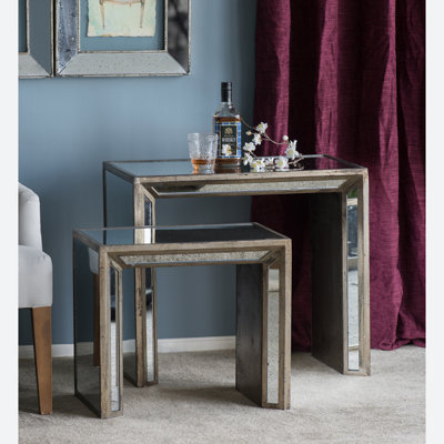 Ziegler Mirrored Glass Top Nesting Tables