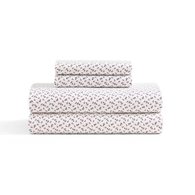 Tommy Hilfiger Printed Percale Cotton Sheet Set