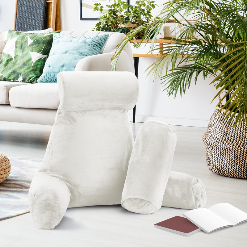 Coussin de lecture Nestl, H 22 po x l 36 po x P 13 po, Blanc