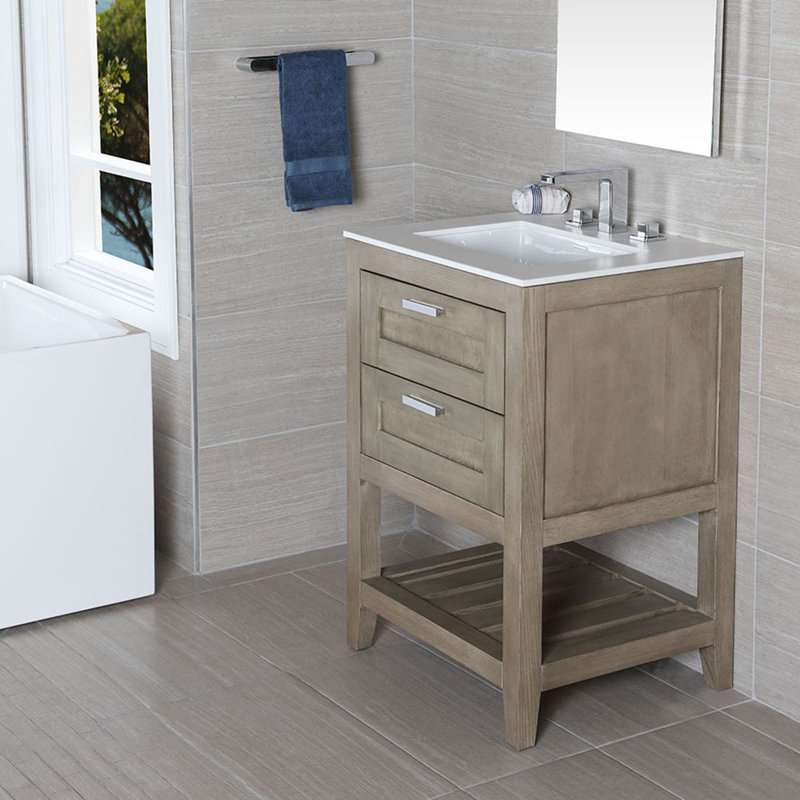 Stile 24'' W Vanity Top, 4" Centers, Ash
