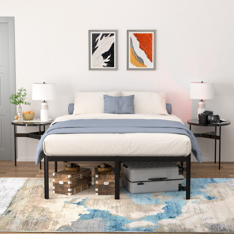 Lawrenceville 18" High Profile Steel Platform Bed, Heavy Duty, Space Underbed, No Box Spring Needed, Full