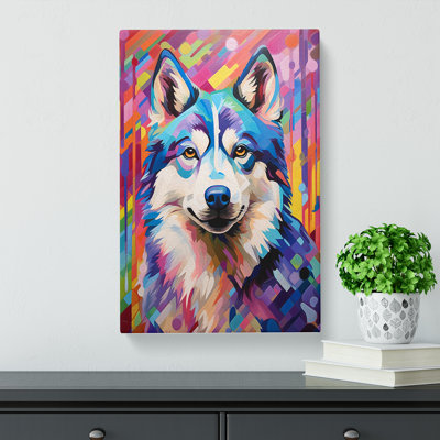 Husky Colour Field - Art Prints - Wrapped Canvas
