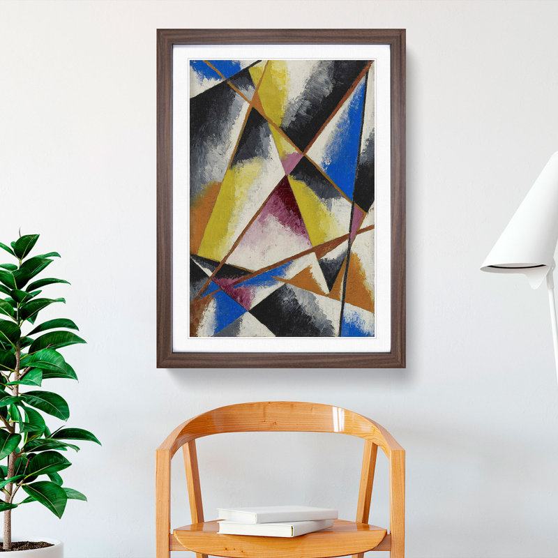 Composition Vol.5 by Lyubov Popova - Picture Frame Painting, Walnut Framed, 48cm H x 36cm W x 2cm D
