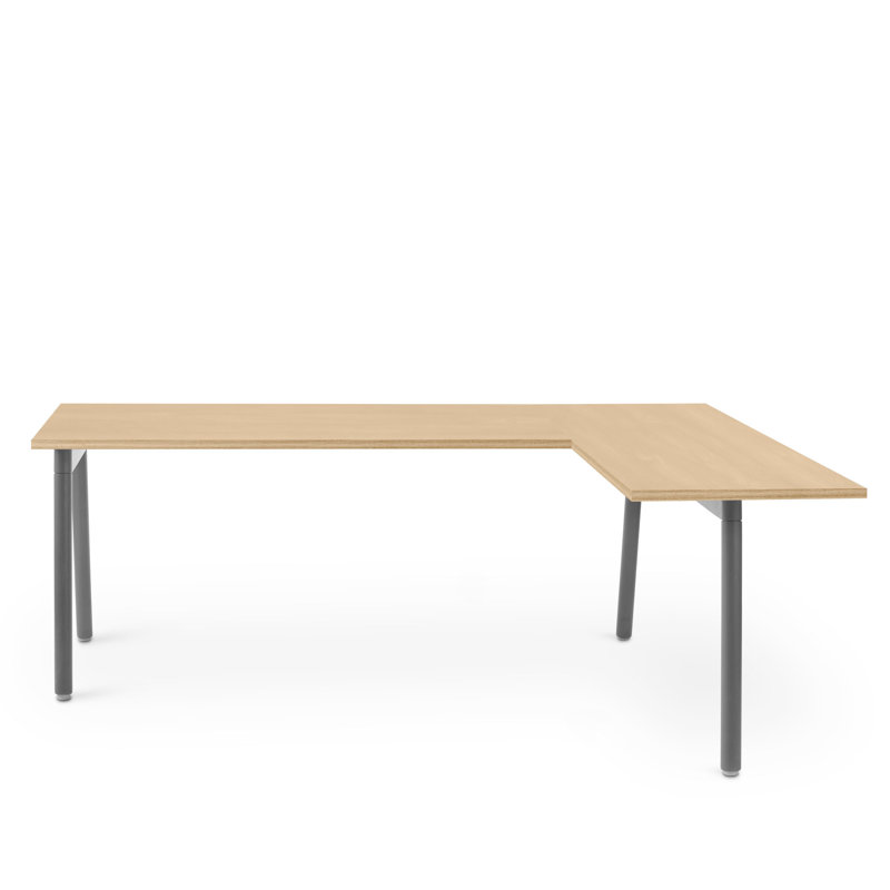 Bureau en coin Series A, LPL, Gris anthracite / chêne naturel, Orienté à droite, H 29 po x l 56 po x P 79 po