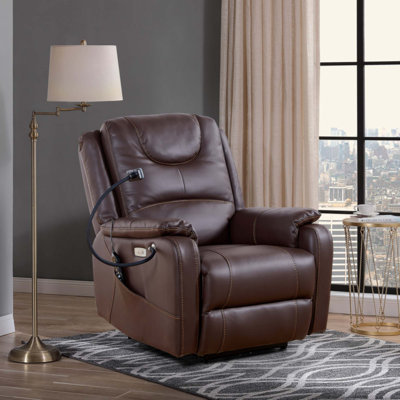 Fauteuil inclinable électrique zéro gravité offrant une position allongée confortable, massage, chauffage, support pour téléphone, poches latérales, ports de chargement USB. Profitez d'une détente extrême.
